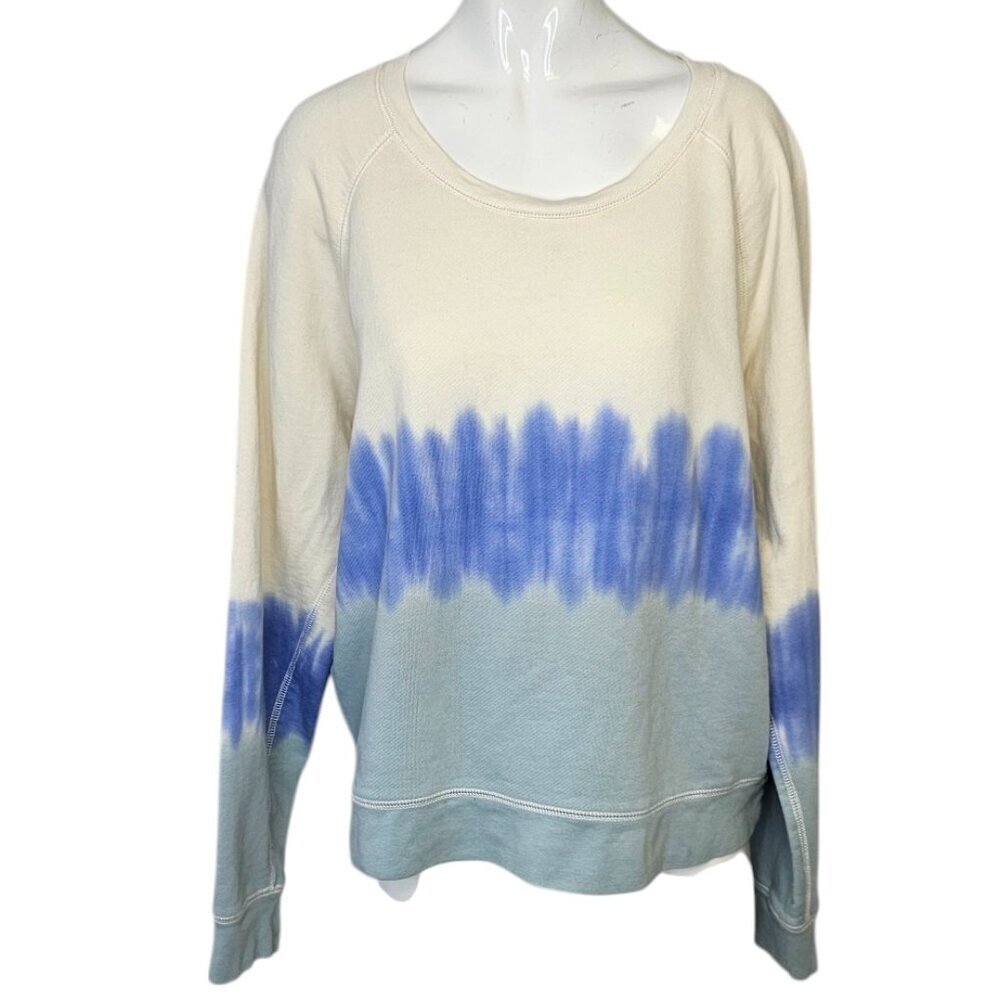 Rails Womens Theo Sweatshirt in Ocean Tie Dye, Long Sleeve, Cotton, Modal,Large